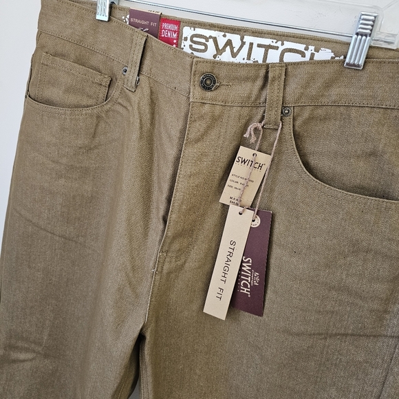 Men's Straight Fit Denim Pants - Khaki - Picture 1 of 10